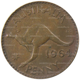 Монета 1 пенни 1964 года Австралия