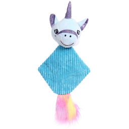 Игрушка для собак средних и малых пород "ЗООГРАД", единорог, с пищалкой и шуршалкой, 35*16см (лейбл)