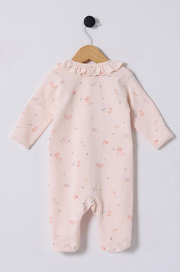 K_z Bebek Toz Pembe _i_ek Desenli Yaka Detayl_ %100 Pamuk Patikli Tulum - U.s. polo assn фото 2