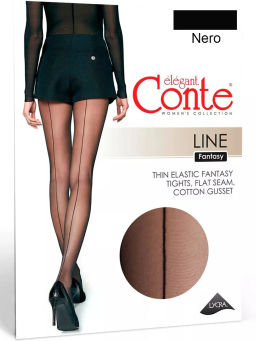 Колготки фантазийные CONTE Колготки Fantasy c имитацией шва LINE nero
