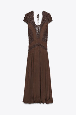 ZW COLLECTION COMBINED CROCHET DRESS - Zara фото 16