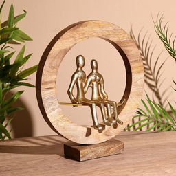 Сувенир интерьерный в деревянном кольце «Пара», 30×8×33 см