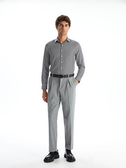 Slim Fit Uzun Kollu ?izgili Poplin Erkek G?mlek