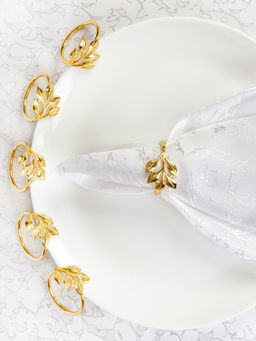 Кольца для салфеток 6 штук Веточка Золото / JG05 /уп 200/ - Галеонтрейд фото 2