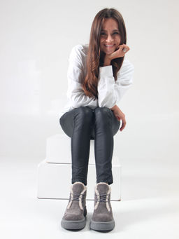 Ботинки EDART 308.агата gr. серый замок замша/шерсть - Ed'art фото 3