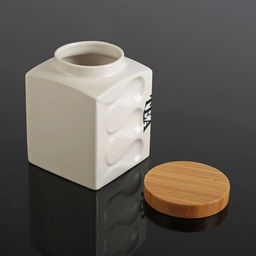 Банки для хранения сыпучих на деревянной подставке «Эстет. Волны», 3 предмета: 900 мл, 12×14.5 см, керамические, белые