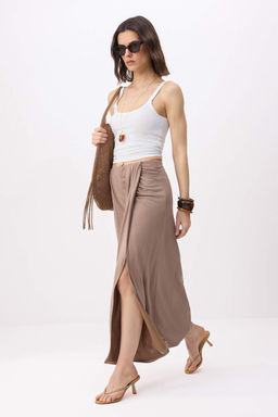 Vizon A-Kesim/Can Form Maxi Buzgu Detayl? Y?rtmacl? Orme Etek TWOSS26ET00182 - Trendyolmilla фото 2