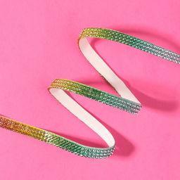 Стразы самоклеящиеся, d = 2 мм, ширина - 7 мм, 4,5 ± 0,5 м, цвет радуга