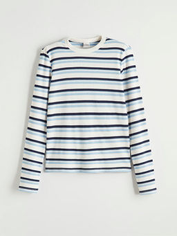 Bisiklet Yaka ?izgili K?z ?ocuk Ti??rt