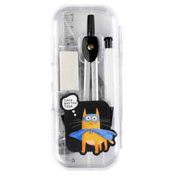 Готовальня арт.73028/ СУПЕРКОТ 24 (в комплекте: ластик, линейка 12 см, угольник с углами 30, 60 и 90