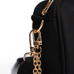 Сумка молодёжная текстильная NK классика, 19*14*6 см, черный цвет - Nazamok фото 4