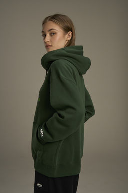 Худи утепленное Зеленый