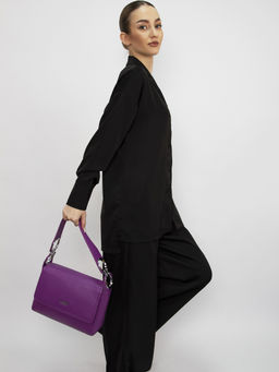 LACCOMA сумка Y1727-лаванда натуральная кожа хлопок