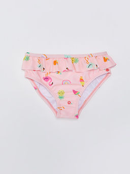 Beli Lastikli Bask?l? K?z Bebek Bikini Alt