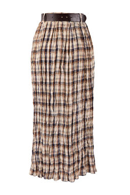 Cok Renkli Ekoseli Kemerli K?r?s?k Dokuma Uzun Maxi Etek TWOAW26ET00174 - Trendyolmilla фото 6