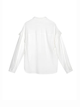 CONTE Однотонная рубашка из вискозы LBL 1036 off-white - Conte elegant фото 4