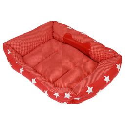 Подстилка для собак набор 3шт: 49х38х14см, 44х34х13см, 38х29х12см, 100% полиэстер, синтепон Звезды красный (Китай) - Домашняя мода фото 2