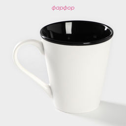 Кружка фарфоровая Доляна Формула кофе, 340 мл, цвет белый и чёрный  фото 7
