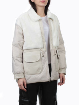 H24-223 LT. BEIGE Куртка демисезонная женская (100 гр. холлофайбер) - Fashion фото 6