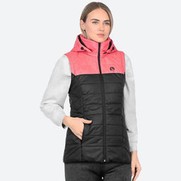 RODOS Жилет женский демисезон М-235 Чёрный/Фуксия