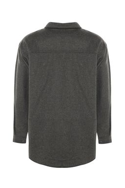 TRENDYOLMILLA Mavi Cift Cepli Oversize/Genis Kal?p Kase Dokuma Gomlek TWOAW23GO00356  фото 7