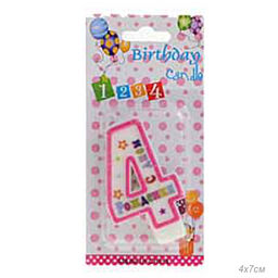 Свеча Цифра 4 С Днём Рождения / 72WA /уп 12/288/