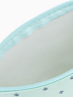 Косметичка простая на молнии, средний размер, с паттерном, зелёная