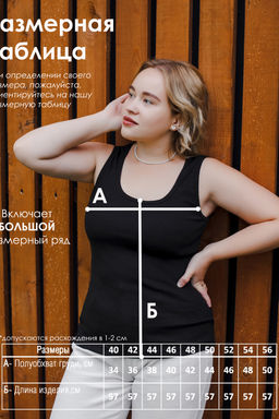 Майка базовая в рубчик черная