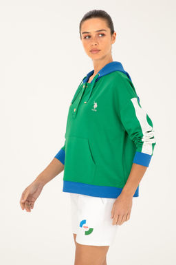 Женская зеленая толстовка с капюшоном Неожиданная скидка в корзине