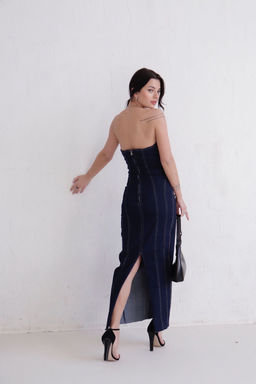 Платье-бандо джинсовое - Martichelli фото 3