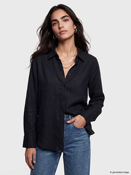 Oversize Kad?n Keten G?mlek