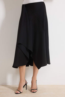 Siyah Skater Normal Bel Maxi Interlok Orme Etek TWOSS26ET00022 - Trendyolmilla фото 3