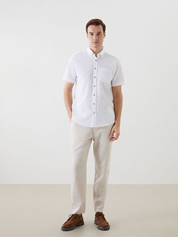 Regular Fit K?sa Kollu Arm?rl? Erkek Dokulu G?mlek