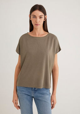 Lux Touch TENCEL TM Yesil Basic Tisort - Mavi фото 3