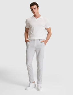 A__k Gri Slim Fit Beli Latikli Kanvas Pantolon
