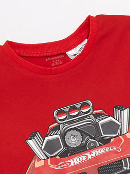 Bisiklet Yaka K?sa Kollu Hot Wheels Bask?l? Erkek Bebek Ti??rt - Waikiki фото 2