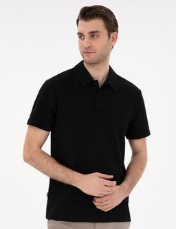 Siyah Slim Fit Polo Yaka Ti__rt