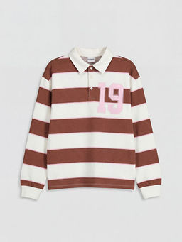 Polo Yaka ?izgili K?z ?ocuk Ti??rt