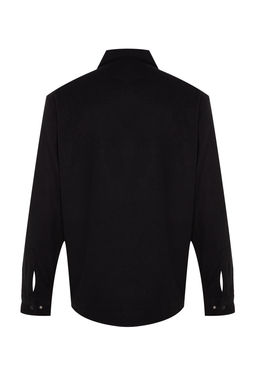TRENDYOL MAN Siyah Relaxed Fit Kase C?t C?t Kapamal? K?sl?k Dokulu Ceket Gomlek TMNAW24GO00050 - Trendyolmilla фото 8