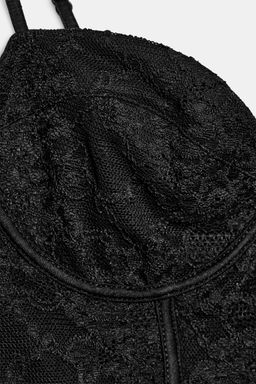TOP CORSETERO ENCAJE / Negro
