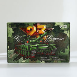 Подарочный набор С 23 февраля: блокнот А6 32 листа, значок, наклейки 12 шт., карандаши 2 шт. - Artfox фото 2