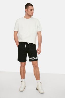 TRENDYOL MAN Siyah Regular/Normal Kesim Orta Boy Geometrik Bask?l? Sort TMNSS21SR0140 - Trendyolmilla фото 2