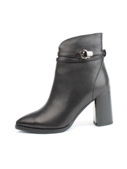 04-M3-L835 BLACK Ботильоны зимние женские (натуральная кожа, натуральный мех)