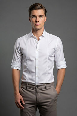Beyaz Super Slim Fit D__meli Yaka Kulplu Apoletli Kolay _t_lenebilir G_mlek TMNSS22GO0091 - Trendyolmilla фото 2