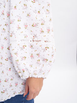 Блузка из муслина с кружевом BL09401FLW02 - Артесса фото 5