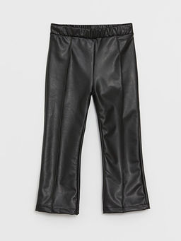 Beli Lastikli Deri G?r?n?ml? K?z Bebek Pantolon