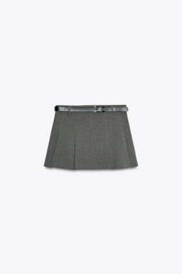 SKIRT TROUSERS WITH DARTED WAIST AND BELT