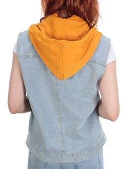 803 BLUE/BLACK Джинсовый жилет женский (100% хлопок) - Фабричный китай фото 24