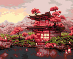 ФРЕЯ PNB/PLDD-182 Набор для раскрашивания по номерам ( со светодиодами ) 50 х 40 см День цветения сакуры