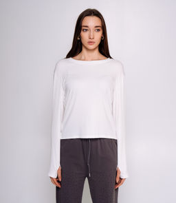 Лонгслив #КТ7281, белый